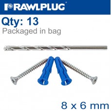 HANGING BASKET KIT UNO-08 X6 WITH SCREWS AND 8MM DRILL BIT